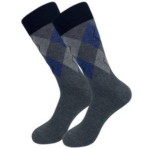 Venta al por mayor de Calcetines estampados clásicos de talla grande Formal Oficina Traje Vestido Crew Calcetines para los hombres - Product Image 5