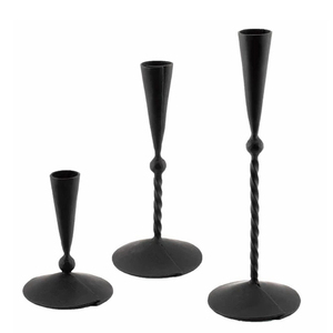 Metal Aluminium Silver <b>Small</b> Taper <b>Candle</b> Holder - Product Image 5