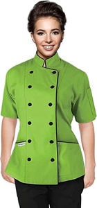 Chaqueta de Chef Ejecutiva de Manga Corta, Uniforme de Cocina, Azul, para Hombre - Product Image 6