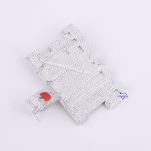 Colgante de letra más vendido, diseño personalizado, colgante de diamante cultivado en laboratorio de oro blanco de 14 KT, claridad VVS - Product Image 3