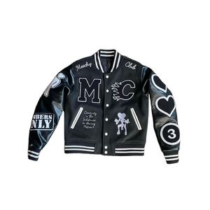 Vestes universitaires personnalisées avec broderie de style letterman Vestes universitaires en cuir pur manches hiver décontractées en laine chaude - Product Image 1