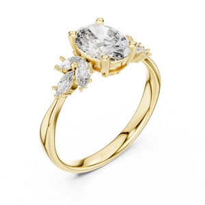 Anillo de diamantes cultivados en laboratorio de 0,25 CT al por mayor | Oro de 14K | EF-Anillo de boda de joyería personalizable, con diseño ovalado y marquesa - Product Image 6