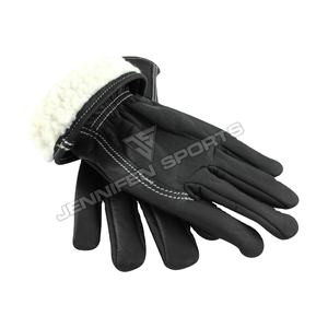Gants de moto pour homme d'hiver, thermiques, 100% cuir de vache véritable, cuir lisse, doigts entiers, doublure en fourrure intérieure, décontractés, pour l'extérieur - Product Image 1