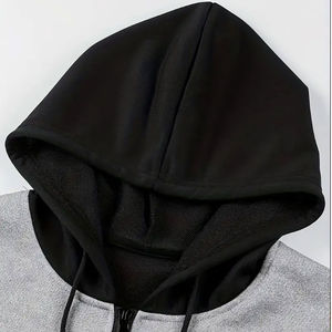 เสื้อมีฮู้ดสำหรับผู้ชายผ้าคอตตอนย้อมสีล้วนขนาดพลัสไซส์ - Product Image 3