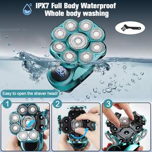 Tondeuse Électrique Rechargeable Sans Fil 6-en-1 Améliorée, Étanche (Utilisation Humide/Sèche) pour Hommes Chauves, Kit de Toilettage Corporel IPX7 - Product Image 6