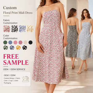 Robe d'été florale élégante taille unique, coupe empire, imprimé halter, décontractée, robe de soirée formelle, sexy, style Borg, tenue de soirée - Product Image 1