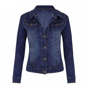 Chaqueta vaquera con acento de piel desgastada para mujer de moda 2025 equipada con decoraciones de encaje de cristal para todas las estaciones-Relleno de algodón - Product Image 1