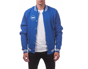 Vintage Men's Baseball Varsity Jacket <b>Quilted</b> Lined <b>Thick</b> with Letter Embroidery Warm Loose Fit for Winter Season Front Logo - Product Image 1
