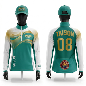 Sudadera de Pesca para Mujer, 180 GSM, Poliéster Premium Transpirable de Secado Rápido, Paneles Laterales Azul Verde, Diseño Personalizado con Sublimación Completa - Product Image 3