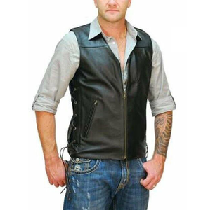 Chaleco de cuero transpirable 2025 estilo clásico informal con lado sin mangas ropa exterior de invierno fabricante precio al por mayor - Product Image 6