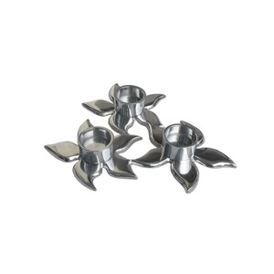 Portavelas de Aluminio Plateado con Diseño Floral Natural, para Decoración del Hogar, Centros de Mesa para Comedor, Opción Popular, Especial - Product Image 1