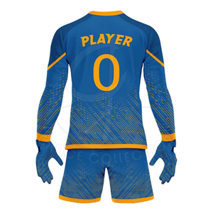 Conjuntos de camiseta de portero de fútbol más vendidos para parches personalizados Kit de uniforme de fútbol por sublimación de manga completa - Product Image 3