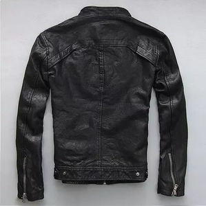 Chaqueta de cuero personalizada para hombre, chaqueta sólida de manga larga para Hombre | Chaqueta de cuero de la mejor calidad para hombre - Product Image 2