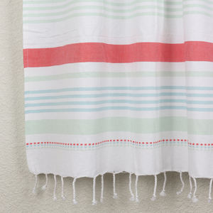 HOT SUMMER <b>SALES</b> OF <b>BEACH</b> <b>TOWELS</b> WITH 2 SIDES FRINGES 100% COTTON 200 GSM YARN DYED DOBBY DESIGN 70X170 CMS MADE IN INDIA - Product Image 2