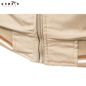 2022 XAPATA SPORTS hiver Logo personnalisé hommes Bomber Varsity veste col montant manches longues haute qualité toile imperméable - Product Image 6