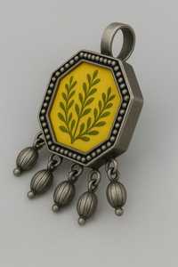 Handmade Creative 925 Sterling Silver Floral Design Pendant Geometric Bezel Setting Vintage Indian Fine Stud <b>Earrings</b> <b>for</b> <b>Women</b> - Product Image 2