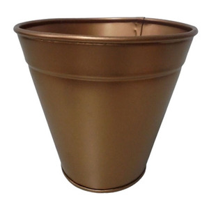 Maceta redonda de hierro moderna con cobre antiguo utilizable para macetas y suministros de jardín decorativos dorados para el hogar macetas de flores - Product Image 3