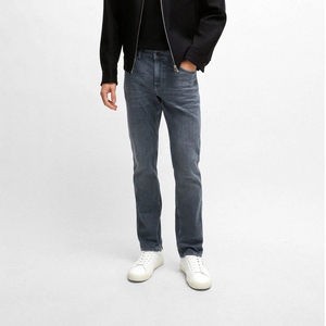 Jeans de Mezclilla Stonewashed de Pierna Recta y Cintura Media para Hombre, Estilo Casual, Algodón, Corte Regular, Color Sólido, Estilo Otoñal 2026 - Product Image 6