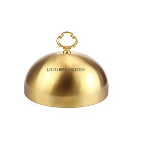 Cúpula de comida de metal hecha a mano de diseño antiguo único con corte elegante para fines decorativos y protectores de alimentos - Product Image 4