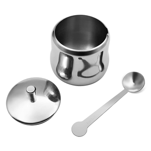 Azucarero de acero inoxidable con diseño martillado, azucarero de acero inoxidable, nuevo tarro de azúcar para condimentos de cocina, el mejor precio - Product Image 4