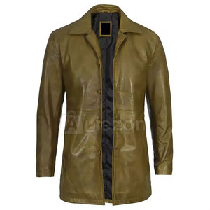 Manteau en cuir confortable pour l'hiver Manteau en cuir Manteau en cuir Style à double boutonnage Manteau en cuir durable pour vêtements d'extérieur - Product Image 1