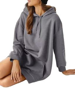 Sudadera informal de alta calidad para mujer, estilo largo, con hombros caídos, sólida, para todas las estaciones, incluidas las sudaderas con capucha de invierno y verano - Product Image 5