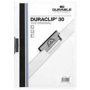 DURABLE A4 Hard Plastic White Back Cover Black Clip DURACLIP 30 <b>Clipboard</b> - Product Image 3
