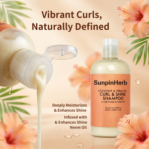 Champú Natural Hidratante para Rizos con Aceite de Coco, Hibisco y Neem para Cabello Grueso y Rizado, Definición y Cuidado Diario - Product Image 5