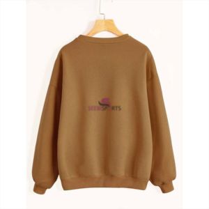 Sweat-shirt oversize pour femme, col rond, couleur unie, épaules tombantes, manches longues, 100% coton, respirant, vêtements d'automne - Product Image 5