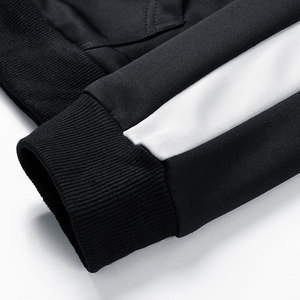 Sweat à capuche confortable en coton avec manches rayées pour homme, nouvelle collection 2023, couleur noire - Product Image 5