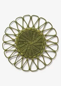 Flower Rattan Placemats Rattan Placemat Round Wicker Woven Placemat for <b>Table</b> - Product Image 5