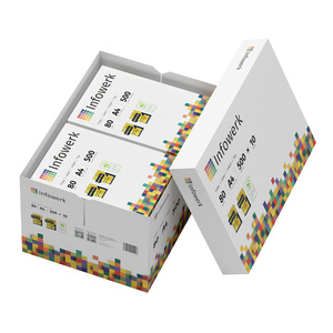 Infowerk A4 80gsm เครื่องพิมพ์พรีเมี่ยมและกระดาษถ่ายเอกสาร100000แผ่นความขาวสูง CIE160ผ่านการรับรอง pefc - Product Image 3