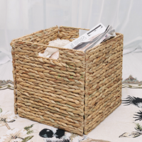 Carré pliant jacinthe d'eau Cube de rangement panier poubelle rectangulaire ménage pliable étagère usage domestique stockage jouets emballé Carton