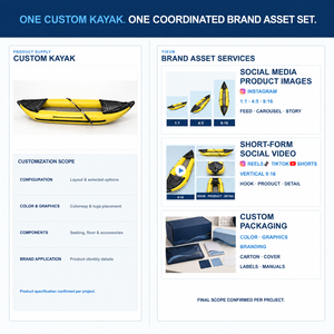 Kayak Inflable Personalizado con Asiento, Remo y Suelo Inflable, con Marca OEM, Empaque y Contenido Visual para Programas de Venta Minorista al Aire Libre - Product Image 3