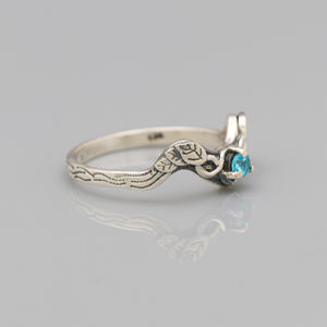 Nouveau concepteur 925 bague florale en argent Sterling bleu topaze Turquoise incroyable coupe pierre précieuse naturelle bijoux fins mariages en gros - Product Image 3