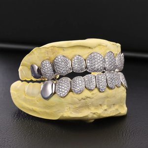 Tendance hommes et femmes Fine Grillz élégant 925 argent coupe ronde Moissanite diamant dents bijoux glacé Hip Hop Style cadeau parfait - Product Image 2