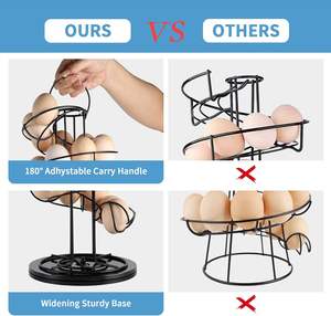 Rack à oeufs Skelter Spiral Design Metal Egg Skelter Dispenser Rack Storage Display Rackn Noir - Product Image 4