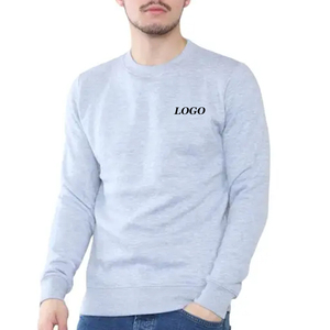 Sweat-shirt personnalisé tendance hiver 2026 avec col rond, uni, teinture unie, OEM, fabrication sur mesure, coton et polyester, vêtements décontractés tendance pour hommes - Product Image 1