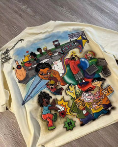 Venta al por mayor 100% algodón hombres camisetas recortadas de gran tamaño Boxy gráficos de alta calidad Stock disponible - Product Image 3