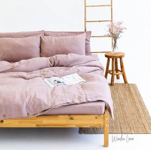 Lot de 3 pièces de luxe en lin européen 200TC, ensemble de couette et taies d'oreiller antistatiques, tailles Queen et King, couleur unie, pour hôtels, maison et mariages - Product Image 2