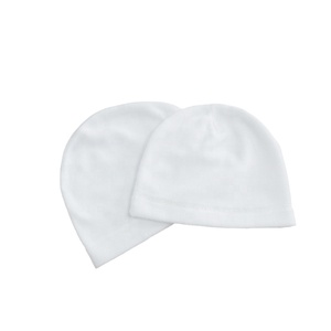 Bonnet pour bébé blanc personnalisé Bonnet pour bébé en coton doux avec bord plié pour nouveau-nés tout-petits Conception légère unisexe - Product Image 1