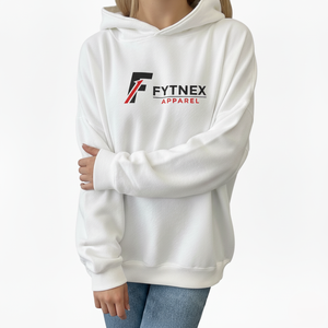 Sudadera Casual con Capucha para Mujer FYTNEX, Blanca, con Estampado, Corte Regular, 100% Algodón Tejido, Transpirable, con Bolsillo Frontal con Logotipo - Product Image 4
