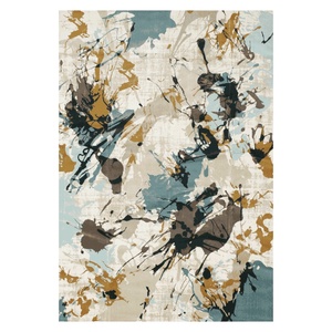 Tapis de salon en chenille antidérapant, imprimé numérique effet marbre multicolore neutre, lavable en machine, vente en gros RUGS DEPOT LXDP-0010 - Product Image 1
