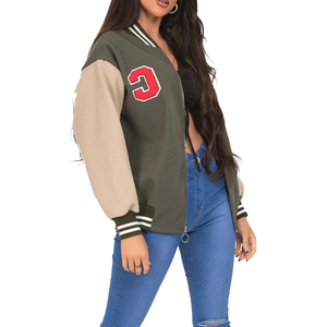 Rabixo Sports OEM Manufacturer Embroidery High Quality Custom Logo Winter Wool/Cotton Bomber & Baseball <b>Jackets</b> for Women - Product Image 3