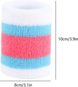 Pulsera deportiva para hombres y mujeres: banda para el sudor atlética de tela de rizo que absorbe la humedad para tenis, baloncesto, correr, gimnasio, - Product Image 4