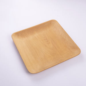 Plateau de service carré en bois de hêtre en gros 25×25 cm |   Vaisselle en bois écologique - Product Image 1