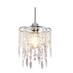Pantalla de araña acrílica, lámpara colgante con cuentas cromadas modernas, pantalla colgante de cuentas de 2 niveles, pantalla de lámpara de araña de techo ingenio - Product Image 1