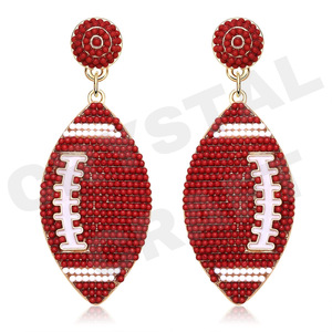 Boucles d'oreilles perlées vintage pour femmes Orange blanc bleu couleur tissu matériel pour mariage patriotique Memorial Day-chaussures de jour de jeu - Product Image 6