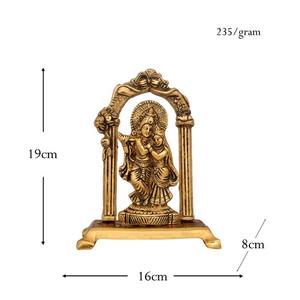 Nouveauté antique fait à la main plaqué or radha krishna mandir pour les cadeaux et la décoration de la maison cadeau de retour de mariage indien - Product Image 2