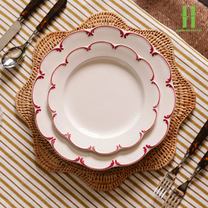 BEST SELLER Flower Design Dark Color Woven Rattan <b>Placemat</b> Elegant Mats & Pads From Vietnam - Product Image 3